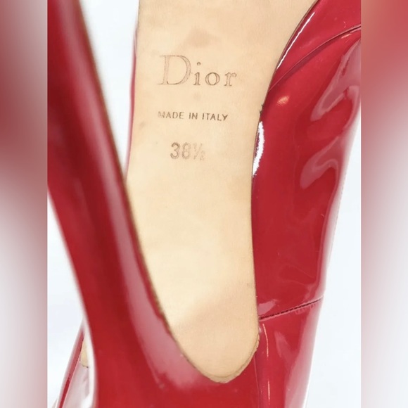 💎💎 COA Christian Dior Patent leather Red stiletto size 38.5 Made in Italy - Picture 4 of 9